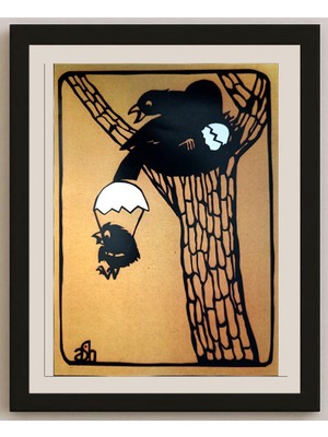 Karikatural Abraham Averbuch Ash 29X21CM Orijinal Karikatür BOD04569