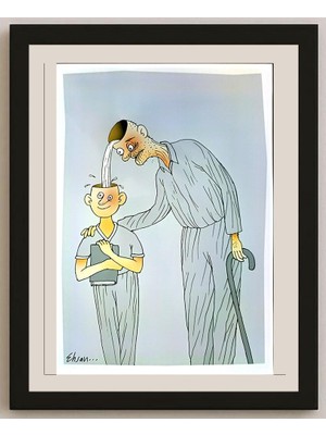 Karikatural Ehsan Ganji 29X21CM Orijinal Karikatür BOD04577