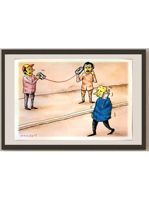 Karikatural Abbas Naaseri 29X21CM Orijinal Karikatür BOD04586