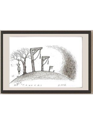 Karikatural Ali Divandari 21X15CM Orijinal Karikatür BOD04914