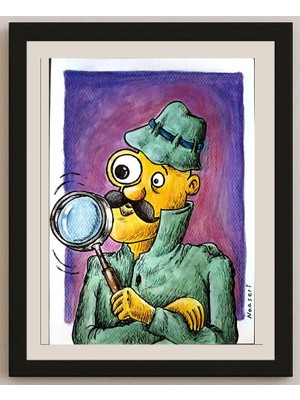 Karikatural Abbas Naaseri 29X21CM Orijinal Karikatür BOD05202