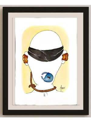 Karikatural Anang Hadl Handoko 43X30CM Orijinal Karikatür BOD04656