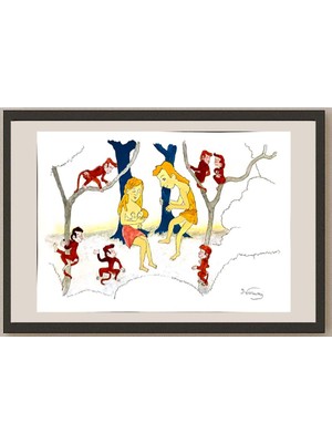 Karikatural Harumi Imahase 29X21CM Orijinal Karikatür BOD05298