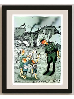 Karikatural Ehsan Ganji 29X21CM Orijinal Karikatür BOD05249