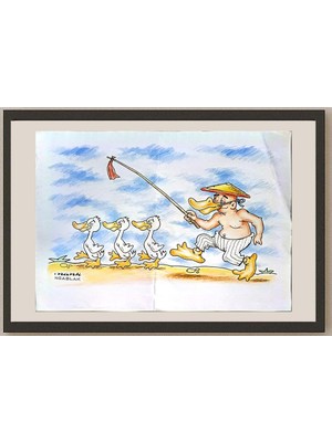Karikatural Yustinus Anang Jatmiko 29X21CM Orijinal Karikatür BOD05138