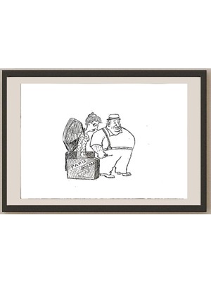 Karikatural Yosef Fayer 33X23CM Orijinal Karikatür BOD04629