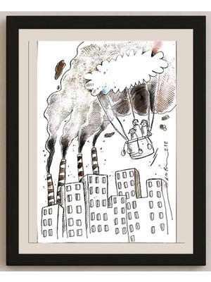 Karikatural Mohammad Saleh Razm Hosseini 29X21CM Orijinal Karikatür BOD05158