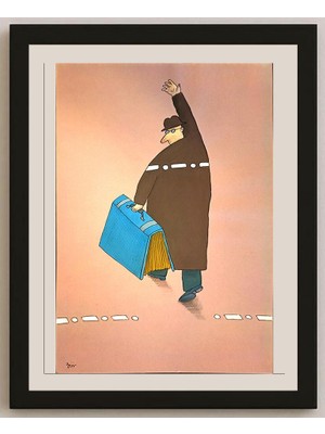 Karikatural Masoud Ziaei Zardkhashosei 29X21CM Orijinal Karikatür BOD04751