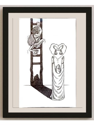 Karikatural Massood Abrishaman 21X19CM Orijinal Karikatür BOD04725