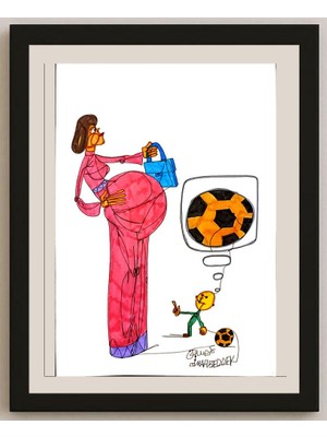 Karikatural Omay Seddek Mostafa 29X21CM Orijinal Karikatür BOD05206