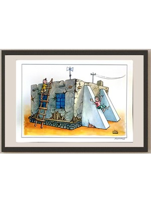 Karikatural Makhmudjon Eshonkulov 29X21CM Orijinal Karikatür BOD05272