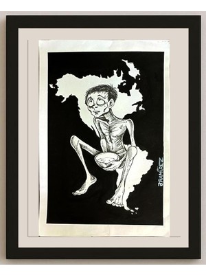 Karikatural Ramirez Jose Augusto 29X21CM Orijinal Karikatür BOD04895