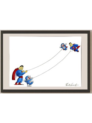 Karikatural Bambang Sulistyo 29X21CM Orijinal Karikatür BOD05261