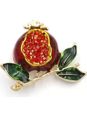 Royaleks Nar Broş - Kırmızı