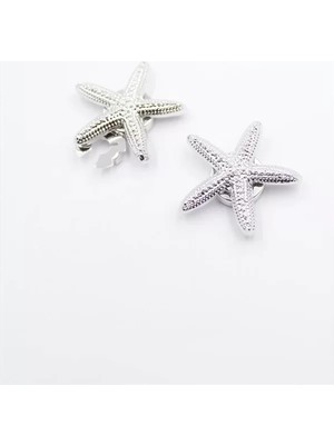 Royaleks Deniz Yıldızı Düğme Broşu - Gümüş