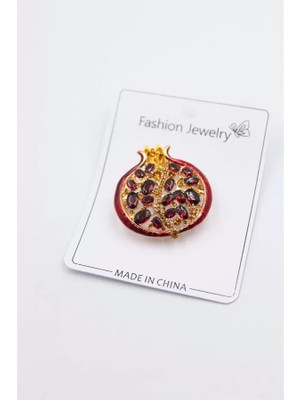 Royaleks Nar Broş - Kırmızı