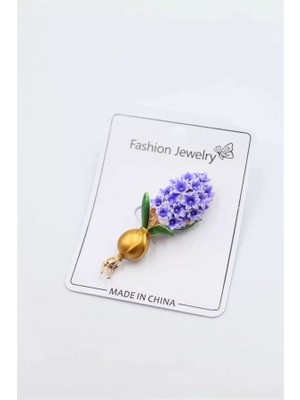 Royaleks Nergis Broş - Mor