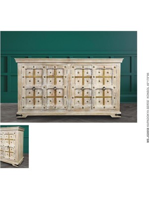 Feyza Design Renkli Ahşap Dresuar 100X100X96 Cm, Modern Antre Mobilyası