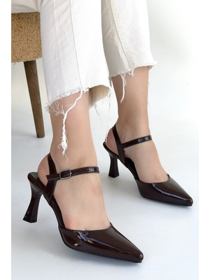 Erbilden Suden Kahverengi Rugan Sivri Burun 7.5 cm Topuklu Ayakkabı