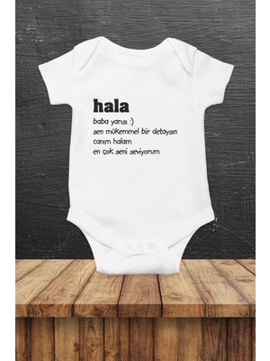Hediyenza Hala Baba Yarısı Baskılı Bebek Body Zıbın