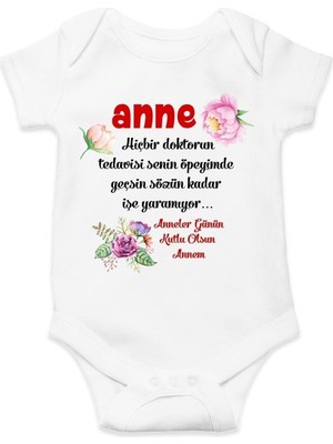 Hediyenza Anneler Günü Baskılı Pamuklu Bebek Body & Zıbın H0215