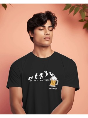 Hediyenza Friday Beer Day Tasarım Unisex Beyaz T-Shirt