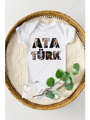 Hediyenza Atatürk Baskılı Bebek Body Zıbın