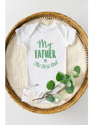 Hediyenza Bebek Beyaz My Father Is The Best Dad Zıbın