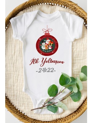 Hediyenza 2022 Ilk Yılbaşım Baskılı Bebek Body & Zıbın