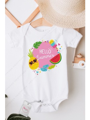 Hediyenza Hello Summer Tropical Baskılı Bebek & Body Zıbın