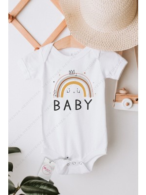 Hediyenza Boho Gökkuşağı Baskılı Bebek Zıbını