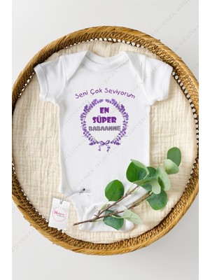 Hediyenza Unisex Bebek En Süper Babaanne Baskılı Zıbın