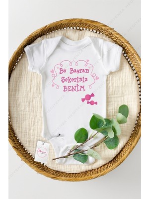 Hediyenza Bayram Şekeriniz Benim Baskılı Bebek Body & Zıbın- Pembe