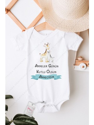 Hediyenza Anneler Günü Hediye Baskılı Bebek Zıbını 2