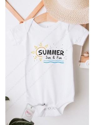 Hediyenza Summer Sun & Fun Baskılı Bebek Body & Zıbın