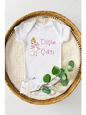 Hediyenza Dişim Çıktı Baskılı Bebek Zıbını - Pembe