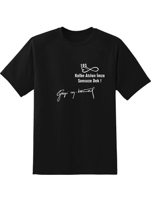 Hediyenza 10 Kasım 1938 , Gazi Mustafa Kemal Atatürk Imza Baskılı Unisex ve Çocuk Kısa Kollu T-Shirt