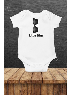 Hediyenza Liitle Man Baskılı Unisex Bebek Zıbın