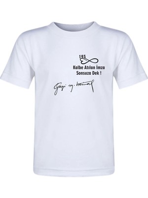 Hediyenza 10 Kasım 1938 , Gazi Mustafa Kemal Atatürk Imza Baskılı Unisex ve Çocuk Kısa Kollu T-Shirt