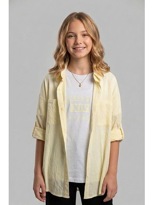 Zubi Baby & Kids Wear Bukem Limon Sarısı Gömlek Tişört Takım(10-15 Yaş)