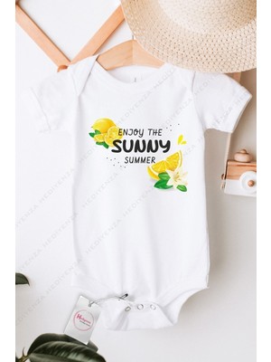 Hediyenza Enjoy Summer Limon Baskılı Bebek Body & Zıbın