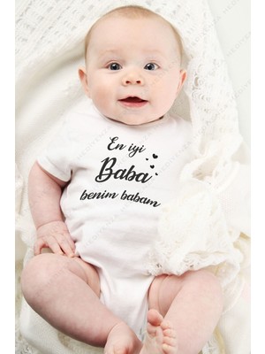 Hediyenza En Iyi Baba Benim Babam Baskılı Bebek Body & Zıbın