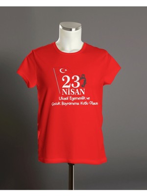 Hediyenza Unisex Çocuk Kısa Kollu Kırmızı T-Shirt