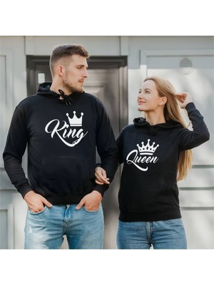Hediyenza Sevgili Hoodieleri Çift Sevgili Kombinleri Couple Clothing  3 Iplik Kapüşonlu Sweatshirt 2 Adet