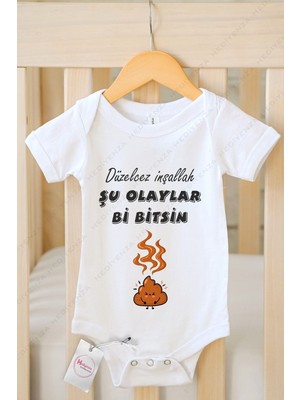 Hediyenza Düzelcez Inşallah Şu Olaylar Bi Bitsin Baskılı Bebek Body & Zıbın