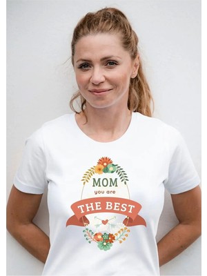 Hediyenza Anneler Günü Özel Hediye Happy Mothers Day Anne Tasarım Yetişkin Unisex Beyaz T-Shirt