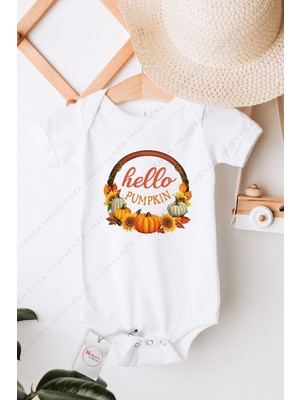Hediyenza Hello Pumpkin Baskılı Bebek Body & Zıbın