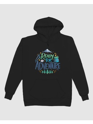 Hediyenza Camping Ready For Adventure Kapşonlu Sweatshirt Unisex Yetişkin