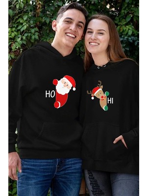 Hediyenza Yılbaşı Özel Sevgili Kombini Kapüşonlu Sweatshirt