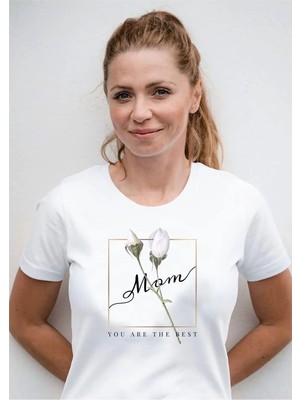 Hediyenza Anneler Günü Özel Hediye Happy Mothers Day Anne Tasarım Yetişkin Unisex Beyaz T-Shirt